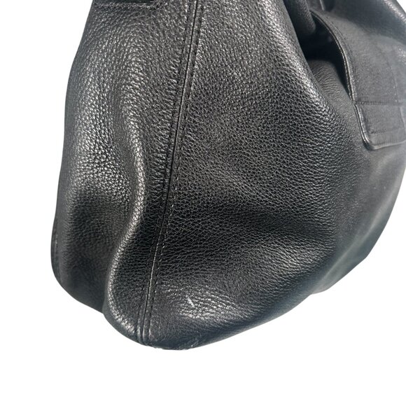 BANANA REPUBLIC Black Soft Pebbled Leather Hobo Shoulder Strap Handbag - Picture 13 of 16